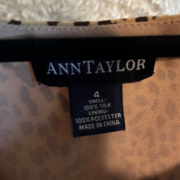 NWOT - Ann Taylor Leopard Sleeveless Top, Silk Lining Sz 4 - Picture 5 of 5